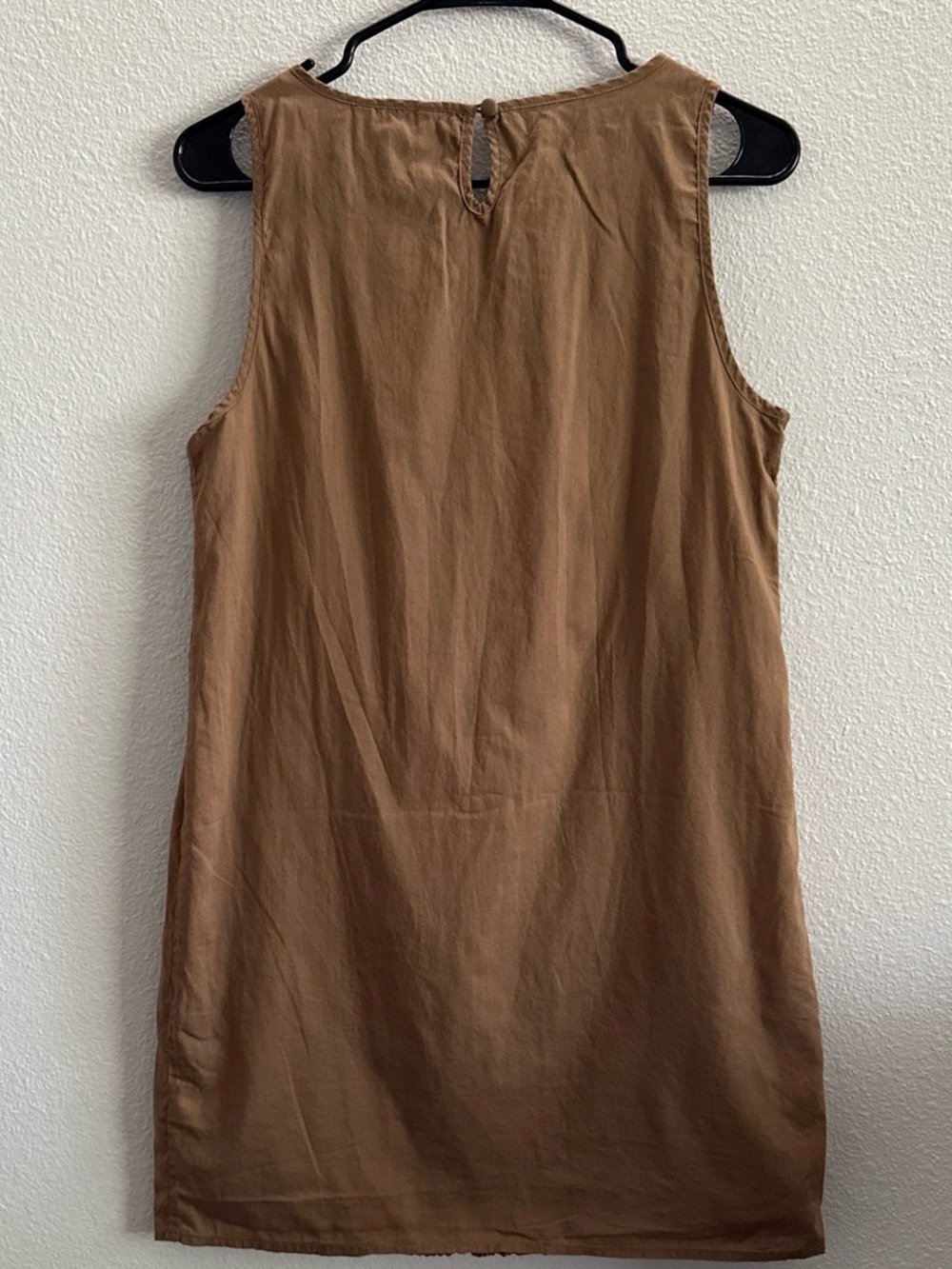 J.Crew Brown Cotton XS Boho Cottagecore Sleeveless Embroidered Shift Mini Dress - Picture 5 of 7
